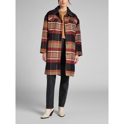 LEE WOOL COAT DAMSKIE PŁASZCZ W KRATĘ SKY CAPTAIN L57KSVHY 112113168 Lee S YouNeedit.pl