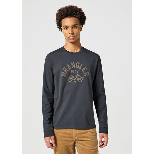 WRANGLER MĘSKI LONG SLEEVE LS GRAPHIC TEE FADED BLACK 112357355 W7T6013642 ze sklepu YouNeedit.pl w kategorii T-shirty męskie - zdjęcie 180296851