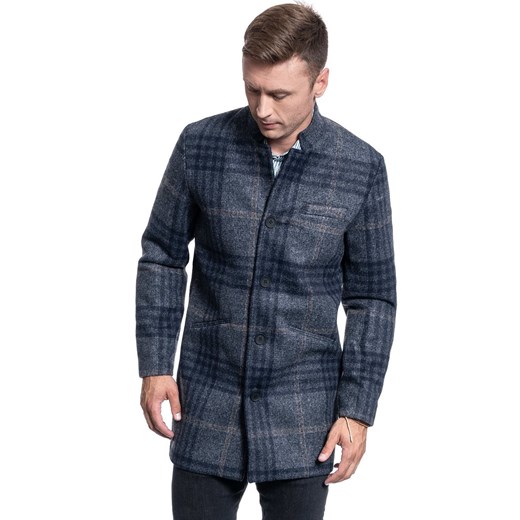 PŁASZCZ MĘSKI ONLY & SONS ONSWILBURT CHECK COAT BOX DARK GREY MELANGE 22013255 ze sklepu YouNeedit.pl w kategorii Płaszcze męskie - zdjęcie 180297154
