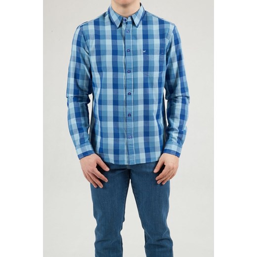 KOSZULA MĘSKA WRANGLER LS 1 PKT SHIRT DIRECTOIRE BLUE W5M24MXKL 112130213 ze sklepu YouNeedit.pl w kategorii Koszule męskie - zdjęcie 180297251