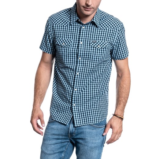 KOSZULA MĘSKA WRANGLER SS WESTERN SHIRT PARISIAN BLUE W5J04MX96 112130144 ze sklepu YouNeedit.pl w kategorii Koszule męskie - zdjęcie 180298212