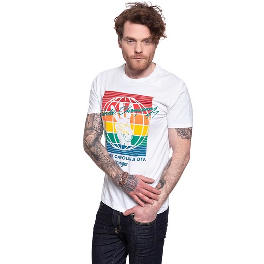 WRANGLER T SHIRT SS GLOBE TEE WHITE W7D9FK989 112131770 ze sklepu YouNeedit.pl w kategorii T-shirty męskie - zdjęcie 180298630