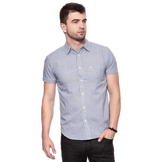KOSZULA MĘSKA KRÓTKI RĘKAW WRANGLER SS 1 PKT SHIRT PEACOAT BLUE W58604M49 112129484 ze sklepu YouNeedit.pl w kategorii Koszule męskie - zdjęcie 180298691