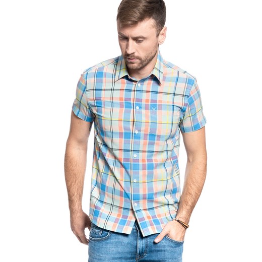 WRANGLER SS 1 PKT SHIRT MĘSKA KOSZULA GOSSAMER GREEN W5J14MG07 112130162 ze sklepu YouNeedit.pl w kategorii Koszule męskie - zdjęcie 180298792