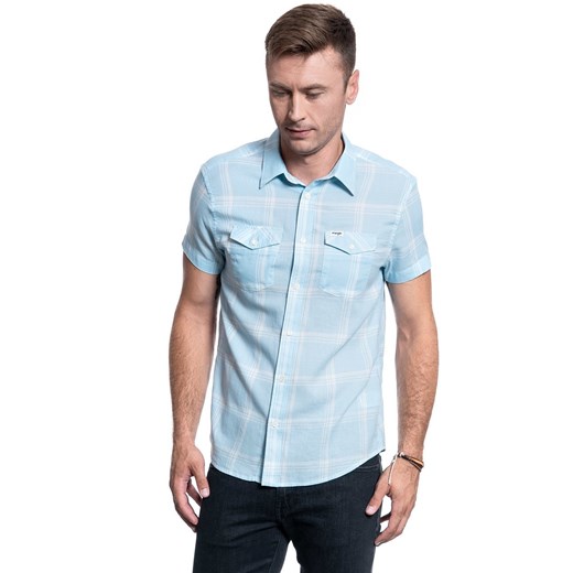 KOSZULA MĘSKA WRANGLER SS 2PKT FLAP SHIRT CERULEAN BLUE W5J5ORXVT 112130184 Wrangler M YouNeedit.pl