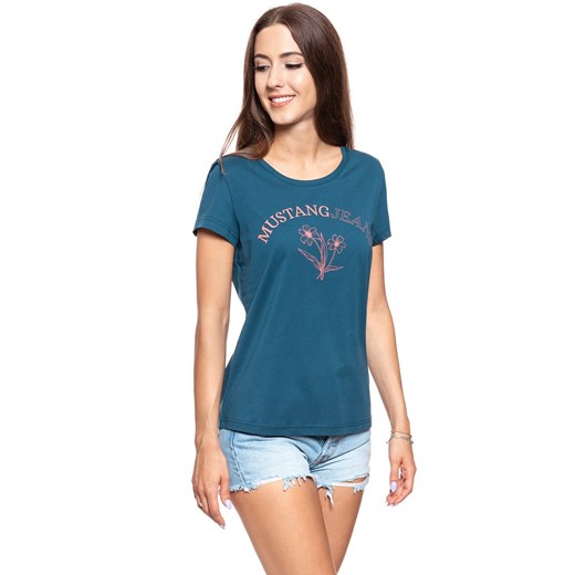 MUSTANG T SHIRT DAMSKI Alina C Print Majolica Blue 1008934 5243 ze sklepu YouNeedit.pl w kategorii Bluzki damskie - zdjęcie 180300502