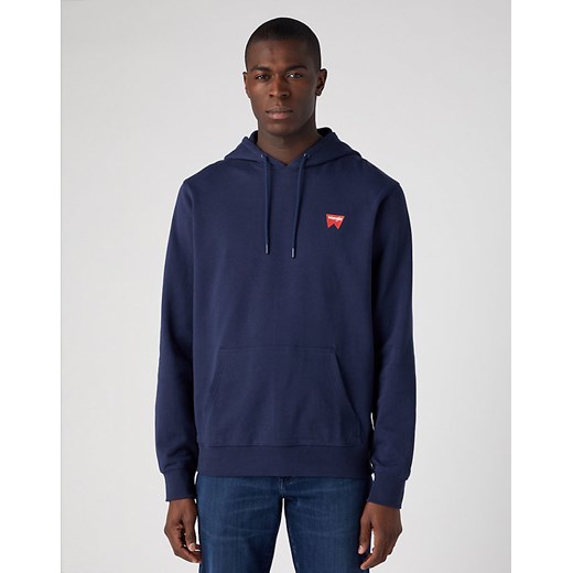 WRANGLER SIGN OFF HOODIE MĘSKA BLUZA Z KAPTUREM NIEROZPINANA REAL NAVY W651I3XW4 ze sklepu YouNeedit.pl w kategorii Bluzy męskie - zdjęcie 180300654