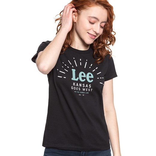 LEE T SHIRT DAMSKI SEASONAL LOGO TEE BLACK L42YRE01 112109518 ze sklepu YouNeedit.pl w kategorii Bluzki damskie - zdjęcie 180300900