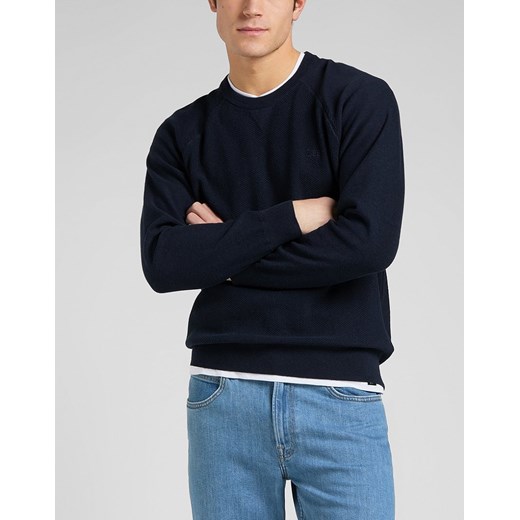 LEE RAGLAN CREW KNIT MĘSKI SWETER KLASYCZNY LOGO NAVY L83PKH35 112145612 ze sklepu YouNeedit.pl w kategorii Swetry męskie - zdjęcie 180301162