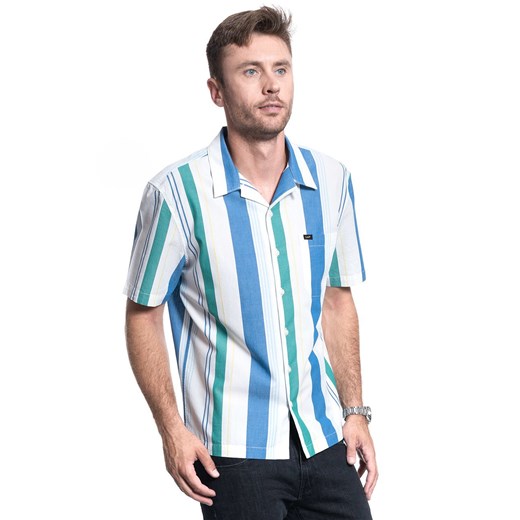 KOSZULA MĘSKA LEE SS RESORT SHIRT SUMMER BLUE L67PDVNJ 112116907 ze sklepu YouNeedit.pl w kategorii Koszule męskie - zdjęcie 180301184