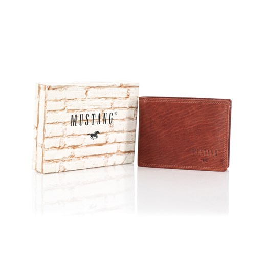 MUSTANG Udine Wallet Side Opening MĘSKI SKÓRZANY PORTFEL PREMIUM POJEMNY NA KARTY SKÓRA BROWN 06.101901 ze sklepu YouNeedit.pl w kategorii Portfele męskie - zdjęcie 180301481