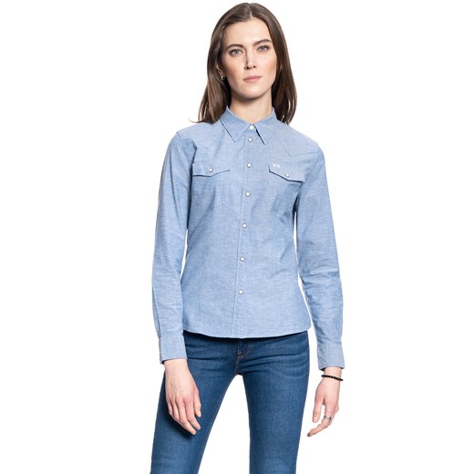 DAMSKA KOSZULA MATERIAŁOWA LEE SLIM WESTERN SHIRT SUMMER BLUE L45RHONJ 112110416 ze sklepu YouNeedit.pl w kategorii Koszule damskie - zdjęcie 180302303