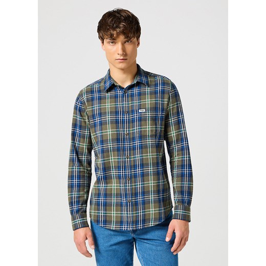 WRANGLER MĘSKA KOSZULA 1 PKT SHIRT GREEN BLUE 112357239 W5X2017986 ze sklepu YouNeedit.pl w kategorii Koszule męskie - zdjęcie 180302954