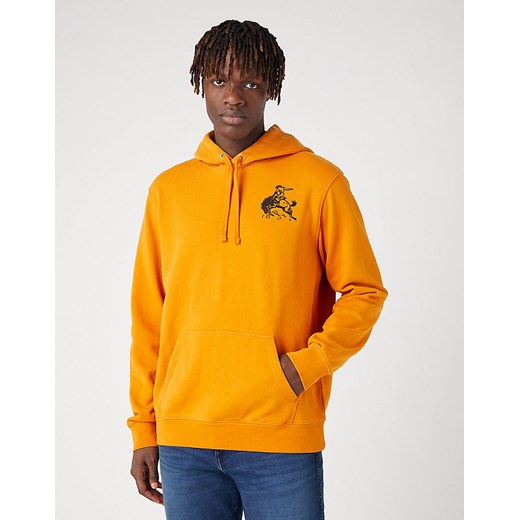 WRANGLER LOGO HOODIE MĘSKA BLUZA Z KAPTUREM NIEROZPINANA KAPTUR GOLDEN W656I4H43 ze sklepu YouNeedit.pl w kategorii Bluzy męskie - zdjęcie 180303374