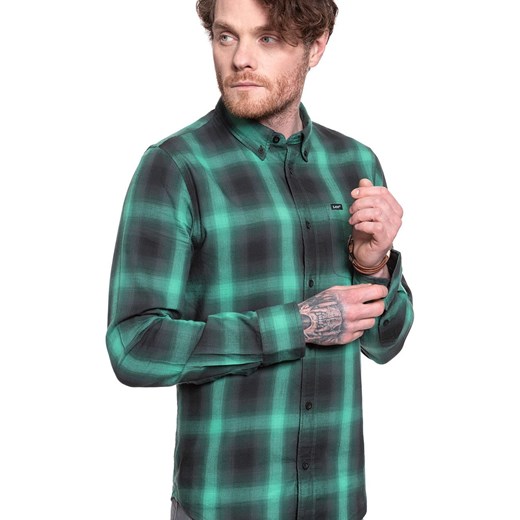 KOSZULA MĘSKA W KRATĘ LEE BUTTON DOWN AGATE GREEN L880BFNB 112123001 ze sklepu YouNeedit.pl w kategorii Koszule męskie - zdjęcie 180303401