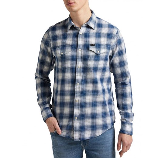 LEE CLEAN REG WESTERN MĘSKA KOSZULA W KRATĘ DŁUGI RĘKAW WASHED BLUE L66ROALR 112145390 ze sklepu YouNeedit.pl w kategorii Koszule męskie - zdjęcie 180304410