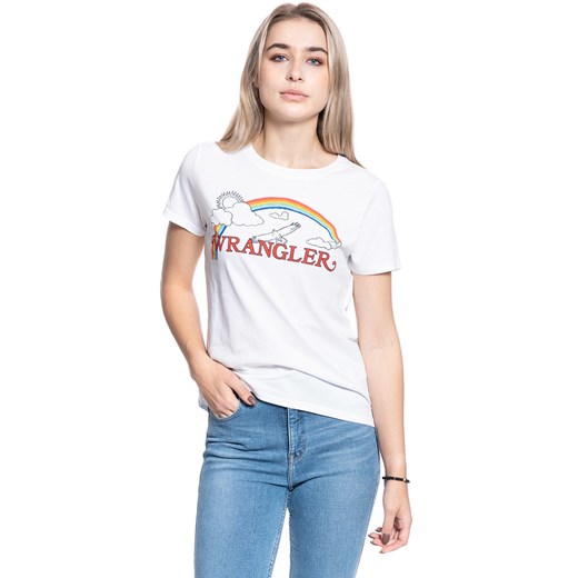 DAMSKI T-SHIRT WRANGLER RAINBOW REGULAR TRUE WHITE W7N4EVXW2 112131973 ze sklepu YouNeedit.pl w kategorii Bluzki damskie - zdjęcie 180304691