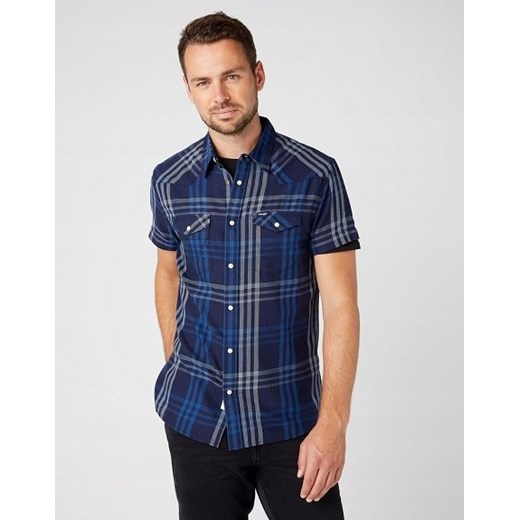 WRANGLER SS WESTERN SHIRT MĘSKA KOSZULA KRATA NAVY W5J03O114 112146124 ze sklepu YouNeedit.pl w kategorii Koszule męskie - zdjęcie 180304780