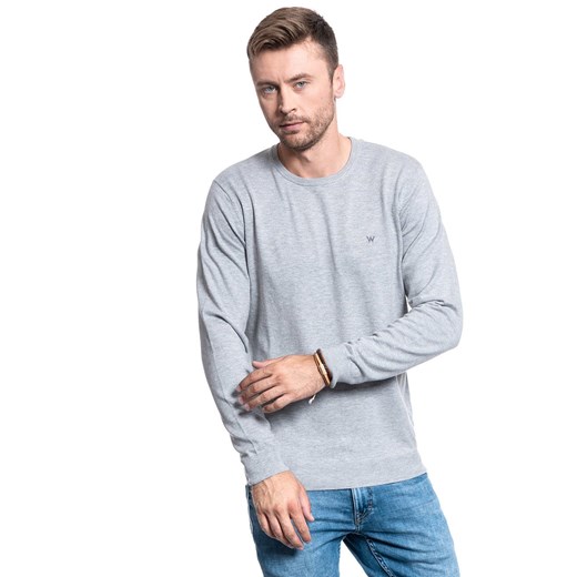 SWETER MĘSKI WRANGLER CREWNECK KNIT MID GREY MEL W8A02PX37 112132350 ze sklepu YouNeedit.pl w kategorii Swetry męskie - zdjęcie 180305103