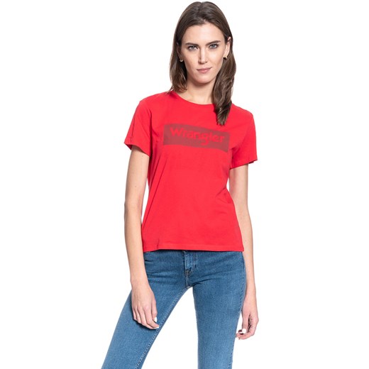 DAMSKI T-SHIRT WRANGLER LOGO TEE LOLLIPOP RED W7P3EVXSK 112132042 ze sklepu YouNeedit.pl w kategorii Bluzki damskie - zdjęcie 180305182
