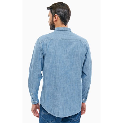 Koszula męska Lee z długim rękawem z klasycznym kołnierzykiem niebieska casual 