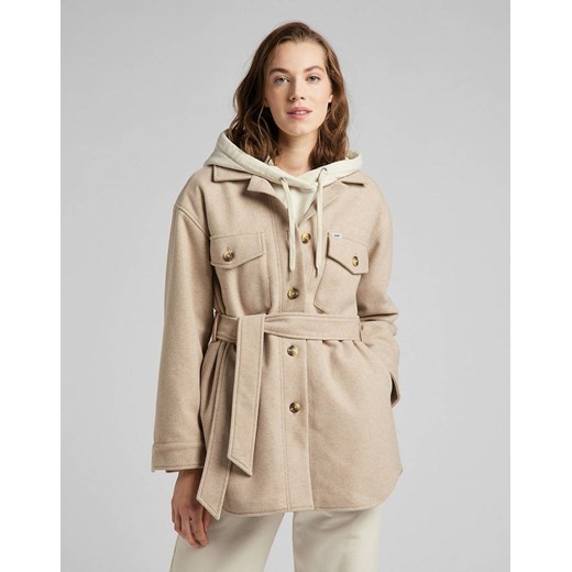 LEE WOOL OVERSHIRT WORKWEAR DAMSKI PŁASZCZ WHITE L45HTBTW 112144045 ze sklepu YouNeedit.pl w kategorii Płaszcze damskie - zdjęcie 180306250