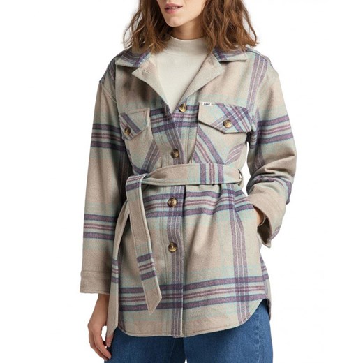 LEE WOOL OVERSHIRT DAMSKI PŁASZCZ STEEL GREEN L45HTETY 112144047 ze sklepu YouNeedit.pl w kategorii Płaszcze damskie - zdjęcie 180307090