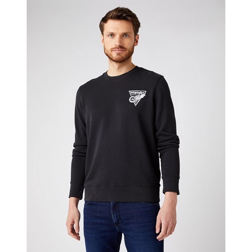 WRANGLER CHEST PRINT CREW BLACK W6F5HA100 112141478 ze sklepu YouNeedit.pl w kategorii Bluzy męskie - zdjęcie 180307373
