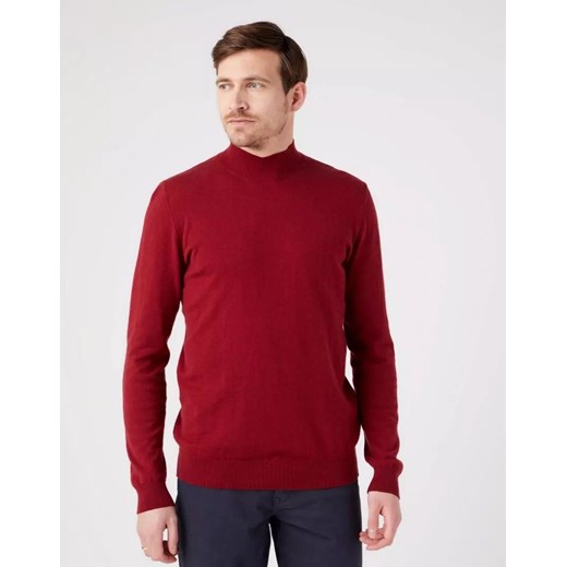 WRANGLER SEASONAL KNIT MĘSKI SWETER GOLF RHUBARB RED W8D12PXRO 112321350 ze sklepu YouNeedit.pl w kategorii Swetry męskie - zdjęcie 180307611