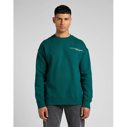 LEE LOGO LOOSE SWS MĘSKA BLUZA NIEROZPINANA BEZ KAPTURA NADRUK ESMERALDA L84ITJ96 112322647 ze sklepu YouNeedit.pl w kategorii Bluzy męskie - zdjęcie 180307683