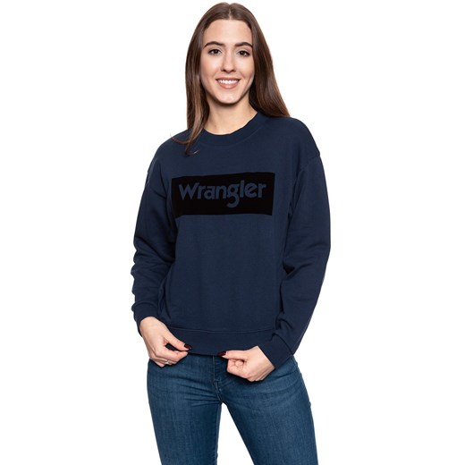 BLUZA WRANGLER HIGH RIB RETRO SWEAT NAVY W6N0HA114 112130760 ze sklepu YouNeedit.pl w kategorii Bluzy damskie - zdjęcie 180307714