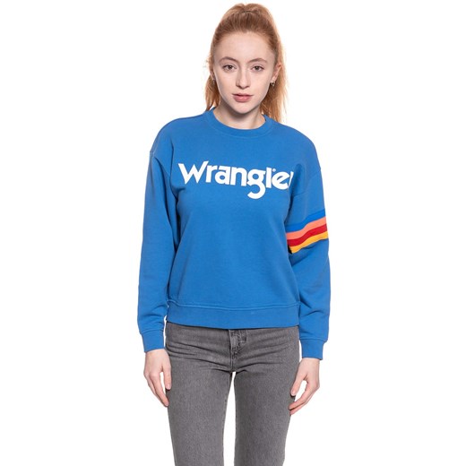 BLUZA WRANGLER DAMSKA LOGO SWEAT DEEP WATER W6072HQDF 112130428 ze sklepu YouNeedit.pl w kategorii Bluzy damskie - zdjęcie 180307722