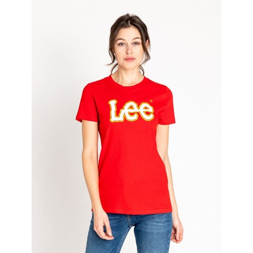 LEE LOGO TEE DAMSKI T-SHIRT KOSZULKA Z KRÓTKIM REKAWEM BRIGHT RED L43EEPEF Lee S YouNeedit.pl