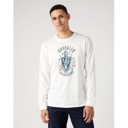 WRANGLER AMERICANA TEE MĘSKA KOSZULKA Z DŁUGIM RĘKAWEM LONGSLEEVE WHISPER WHITE 112341143 W70Q017924 ze sklepu YouNeedit.pl w kategorii T-shirty męskie - zdjęcie 180308990