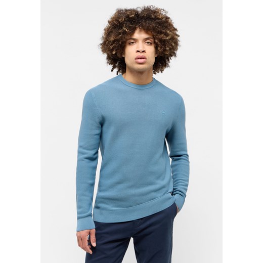 MUSTANG ELLIOT MĘSKI SWETER ELEGANCKI LOGO PROVINCIAL BLUE 1015472 5181 ze sklepu YouNeedit.pl w kategorii Swetry męskie - zdjęcie 180309040