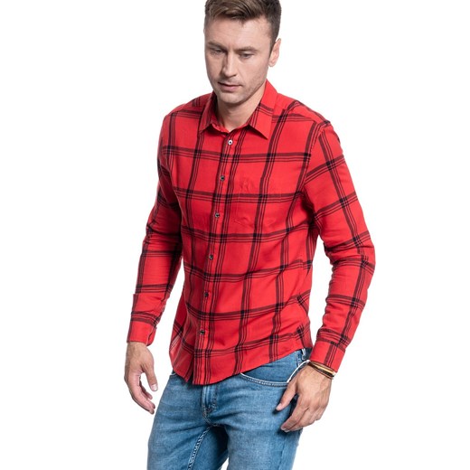 KOSZULA MĘSKA WRANGLER LS 1PKT SHIRT FORMULA RED W5A1ORXWO 112129981 ze sklepu YouNeedit.pl w kategorii Koszule męskie - zdjęcie 180309294