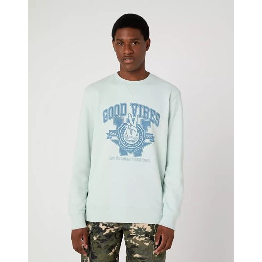 WRANGLER VARSITY MĘSKA BLUZA KLASYCZNA LOGO NADRUK CREW SURF W6G9I3X6U 112331912 ze sklepu YouNeedit.pl w kategorii Bluzy męskie - zdjęcie 180309463