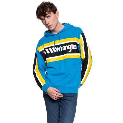 BLUZA WRANGLER B&Y HOODIE MEDITERRANEAN BLUE W6610HABR 112130642 ze sklepu YouNeedit.pl w kategorii Bluzy męskie - zdjęcie 180309854
