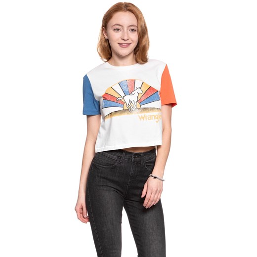 WRANGLER T SHIRT DAMSKI CROP TEE EGRET OFF WHITE W7382GFIO 112131030 ze sklepu YouNeedit.pl w kategorii Bluzki damskie - zdjęcie 180310100