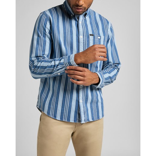 MĘSKA KOSZULA MATERIAŁOWA LEE RIVETED SHIRT INDIGO L66IKODK 112116432 ze sklepu YouNeedit.pl w kategorii Koszule męskie - zdjęcie 180310454