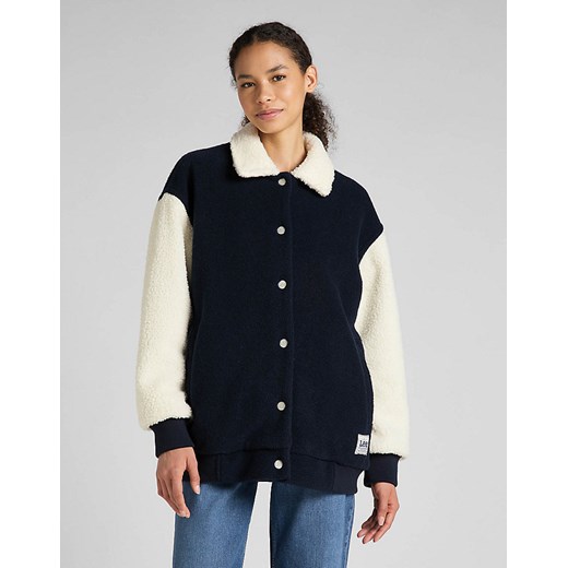 LEE ELONGATED VARSITY JACKET DAMSKA KURTKA PRZEJŚCIOWA SHERPA NAVY L55IEX35 112320682 ze sklepu YouNeedit.pl w kategorii Kurtki damskie - zdjęcie 180310772