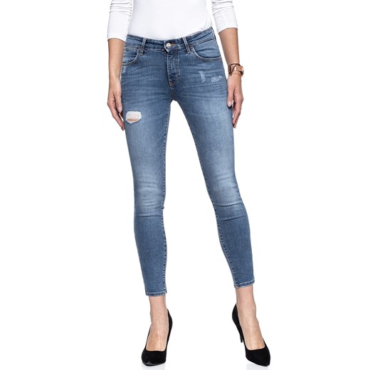 WRANGLER CROP SKINNY DAMAGED BLUE W28MLU86J ze sklepu YouNeedit.pl w kategorii Jeansy damskie - zdjęcie 180311692
