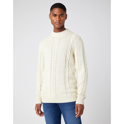 MĘSKI SWETER WRANGLER HEMP KNIT NATURAL ECRU W8C1QXC03 112141662 ze sklepu YouNeedit.pl w kategorii Swetry męskie - zdjęcie 180312280