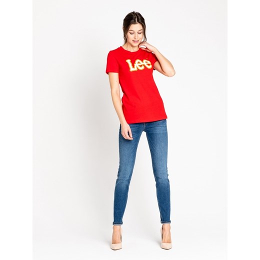 LEE LOGO TEE DAMSKI T-SHIRT KOSZULKA Z KRÓTKIM REKAWEM BRIGHT RED L43EEPEF Lee S YouNeedit.pl