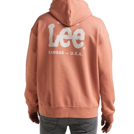LEE LOGO LOOSE HOODIE MĘSKA BLUZA Z KAPTUREM LOGO NADURK RUST L83SSPUK 112145617 Lee M YouNeedit.pl