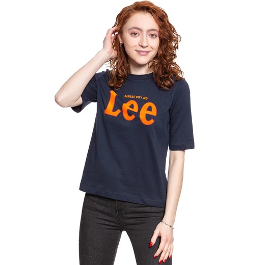 LEE T SHIRT DAMSKI TEE MIDNIGHT NAVY L43RAIMA 112109732 ze sklepu YouNeedit.pl w kategorii Bluzki damskie - zdjęcie 180314001