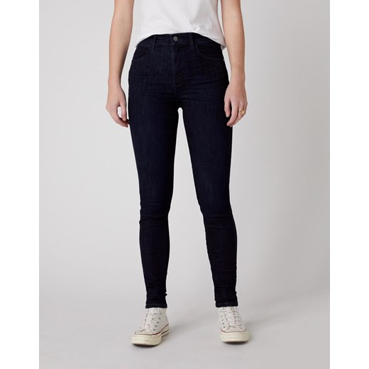 SPODNIE DAMSKIE WRANGLER HIGH RISE SKINNY BLUE BLACK W27HSZ51L 112128120 ze sklepu YouNeedit.pl w kategorii Jeansy damskie - zdjęcie 180314324