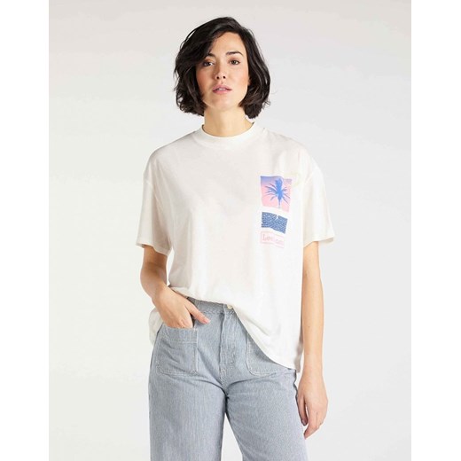 T-SHIRT DAMSKI LEE OVERSIZED TEE BOYFRIEND FIT ECRU L41SBYNQ 112109158 ze sklepu YouNeedit.pl w kategorii Bluzki damskie - zdjęcie 180314461