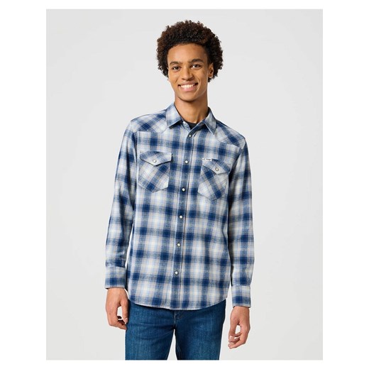 MĘSKA KOSZULA KRATA WRANGLER WESTERN SHIRT BLUE SHADOW 112357398 ze sklepu YouNeedit.pl w kategorii Koszule męskie - zdjęcie 180314730