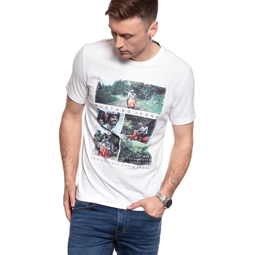 MUSTANG ALEX C PHOTOPRINT CLOUD DANCER 1008964 2020 ze sklepu YouNeedit.pl w kategorii T-shirty męskie - zdjęcie 180314882